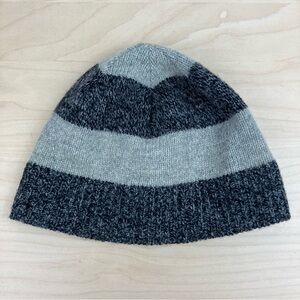 Express Winter Beanie Hat Skull Cap Wool Blend Striped Gray OS